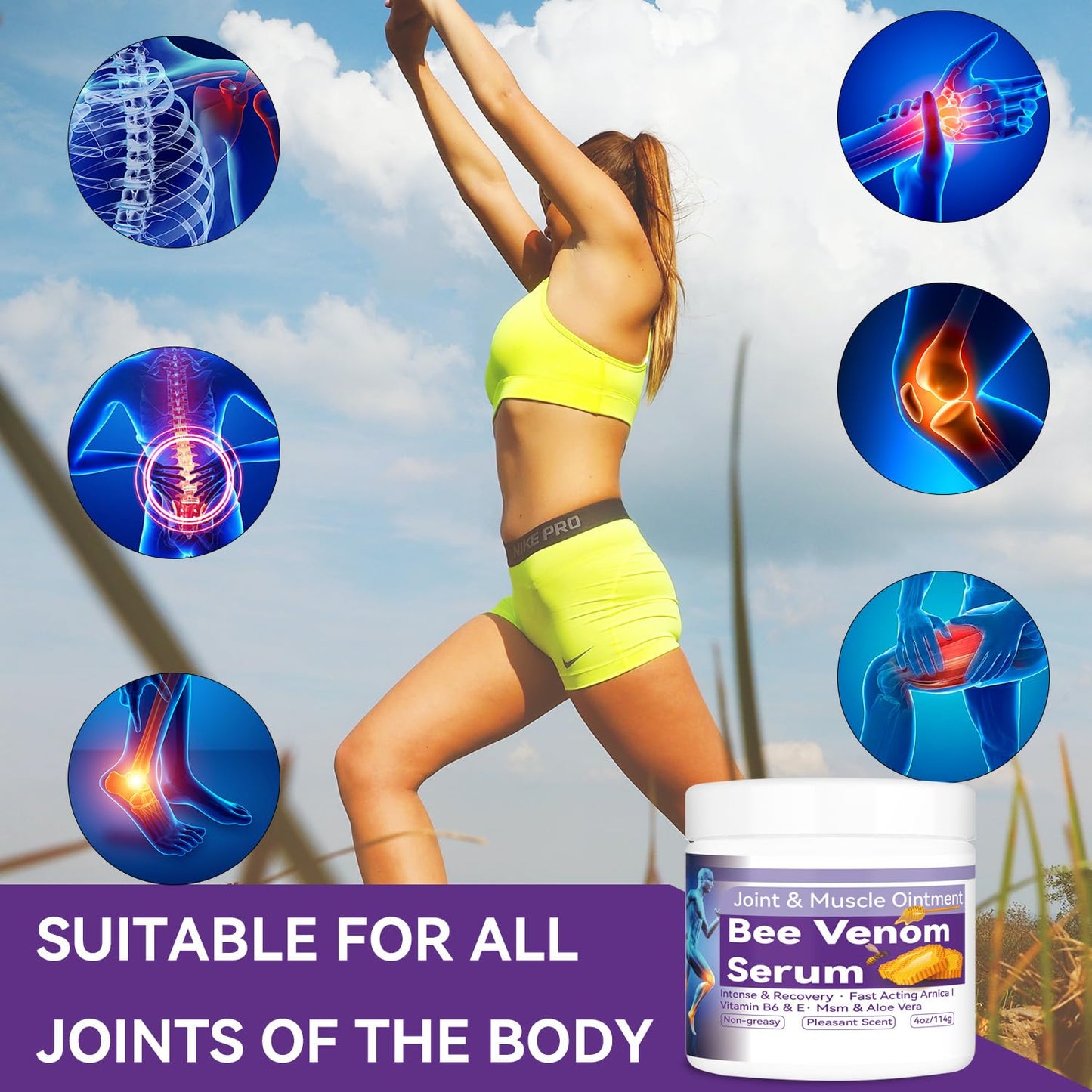 Cedonivor Bee Venom Joint Cream, Joint & Muscle Soothing, Bee Venom Cream for Back, Knee, Hands, Neck, Feet