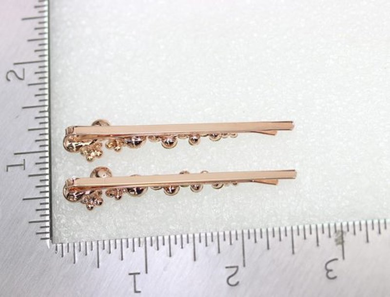 Faship A Pair Of Clear Premium Rhinestone Crystal Floral Hair Clips Pins 2 Pcs