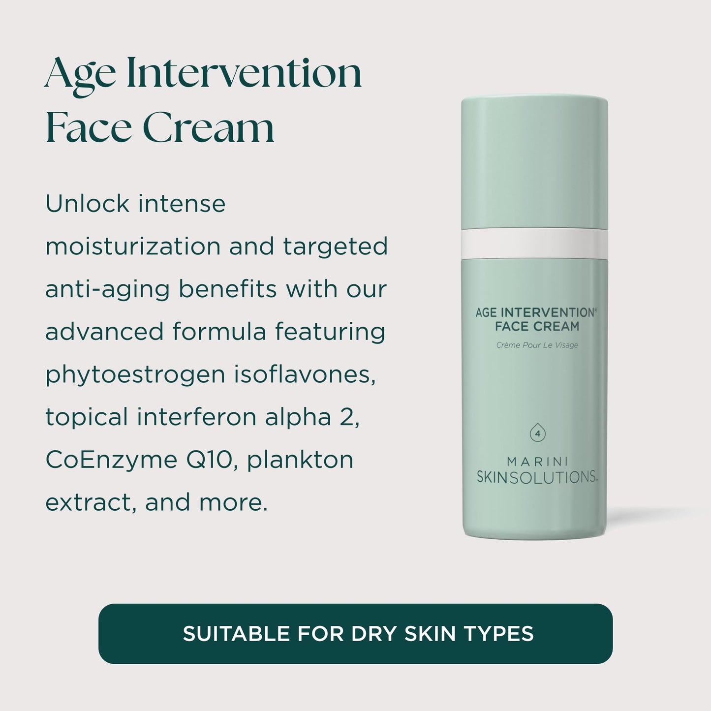 Marini SkinSolutions Age Intervention Face Cream - Anti-Aging Formula to Improve Appearance of Aging Skin, Fine Lines & Wrinkles with Intense Hydration - Cruelty Free - Made in the USA - 1 oz