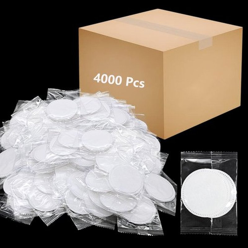(4000 Pcs) Kheoxusa Individually Wrapped Cotton,Individually Wrapped Cotton Pads,Individually Wrapped Cotton Rounds,Cotton Pads for Face Individual Wrap,Hotel Personal Care Kit Individual Packed-Round