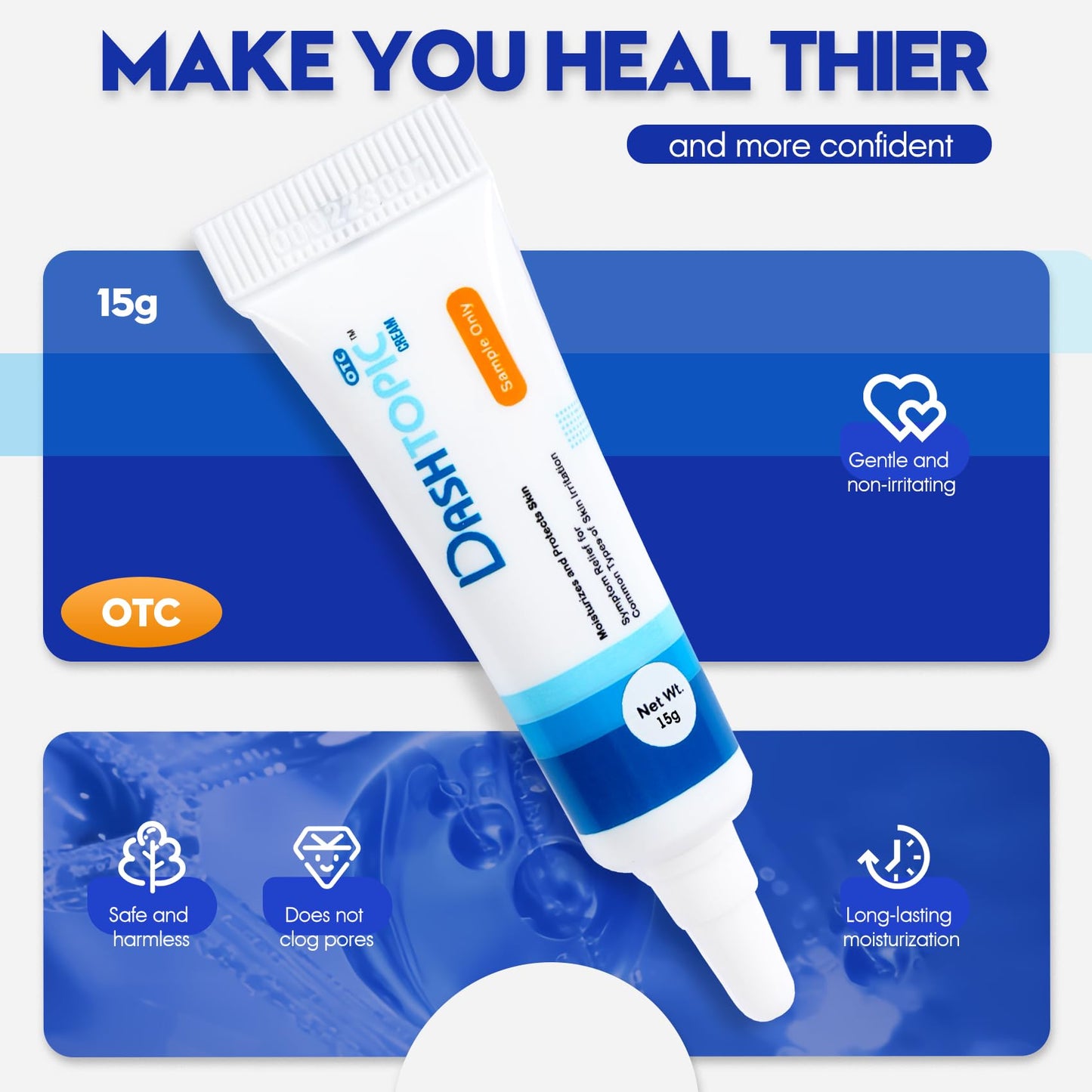 Eczema Relief Cream - Eczema Cream for Adults - Relief for Itchy, Red Skin & Repairs Skin Barrier - Sensitive & Dry Skin - Ideal for Eczema Rash, Radiation Repair, Daily Moisturizing (0.52 Oz)