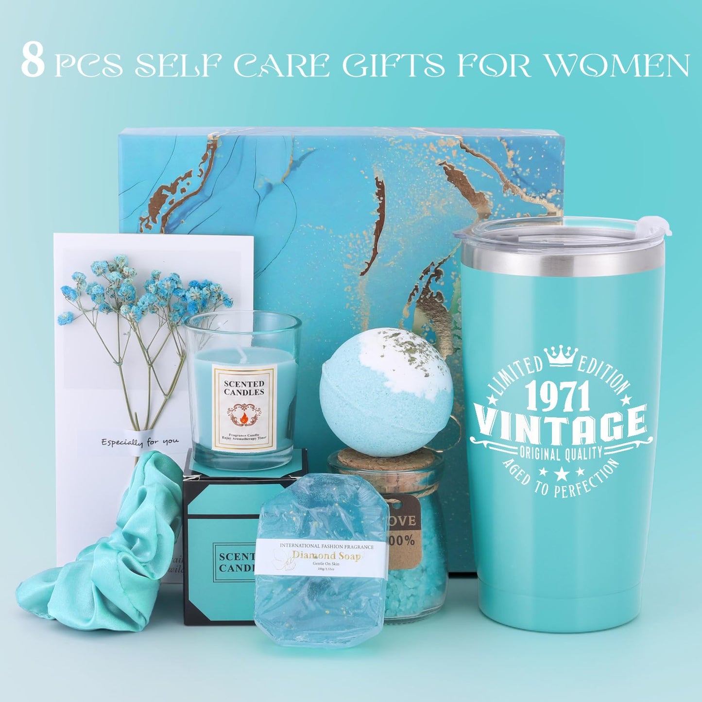 55th Birthday Gifts Women Spa Bath Basket Body Works Set For Her Lady Mom Mommy Mother in Law Grandma Wife 55 Years Old Best Vintage 1971 Birthday Christmas Thanksgiving Day Thank You Present