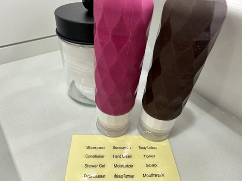 Travel Size Toiletries Containers, Shampoo Travel Bottles, Silicone Travel Bottles 3 oz, TSA Approved Travel Size Container, Leak Proof Refillable Squeezable, (4 Pack) (Pretty in Pink)