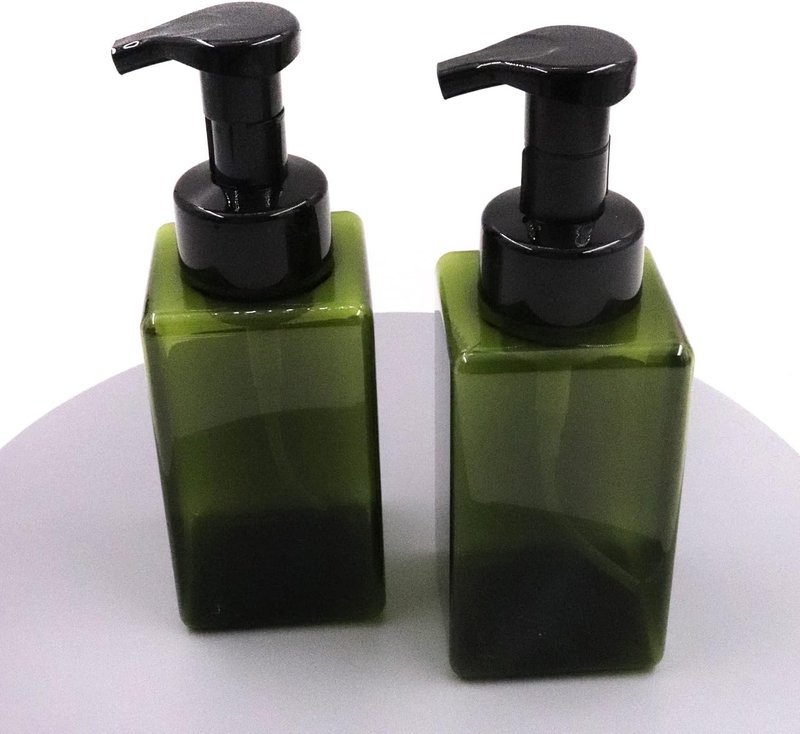 Foaming Soap Dispenser Set - Refillable 17 oz Pump Bottles for Bathroom & Kitchen | Green