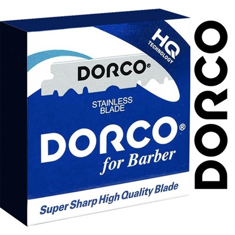 The Shave Factory Straight Edge Razor Kit (Black / 300 Dorco Single Edge Razor Blades Blue)