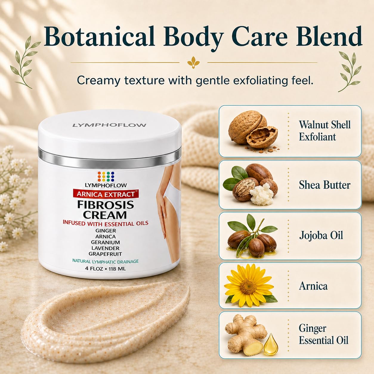 Bruizex Fibrosis Care Cream After Liposuction and BBL Use with Lymphatic Drainage Massage After 360 lipo, Brazilian Butt Lift, Tummy Tuck Works with MLD Body Massager Tools, Faja, lipofoam, 4 Oz