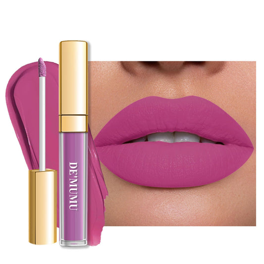 DE'MUMU Purple Pink Lipstick Matte for Women, Super Stay Long Lasting Lipstick Smudge Proof No Transfer Liquid Lipsticks, Cruelty Free Lip Makeup (DM21 Pearl purple)