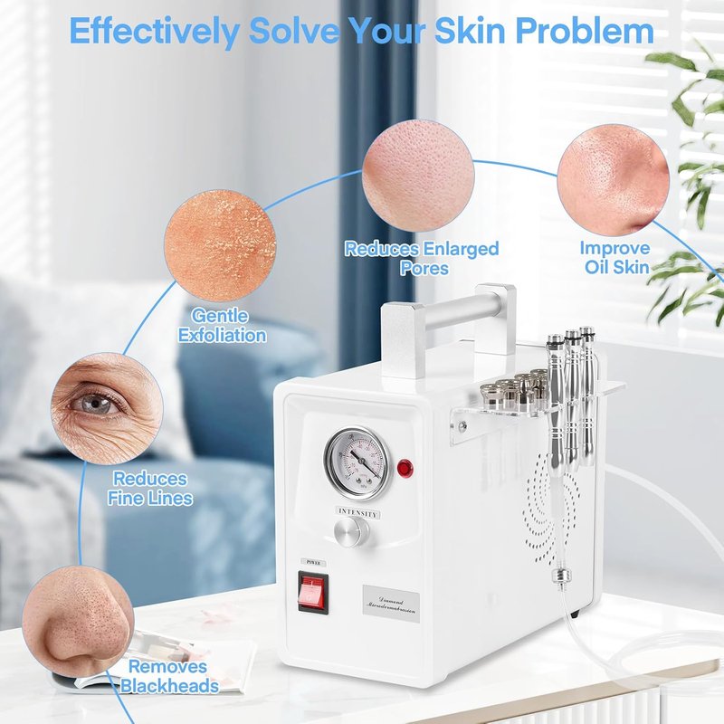Diamond Micro Dermabrasion Machine - Professional Facial Skin Care Device for Home Use | 0-68cmHg