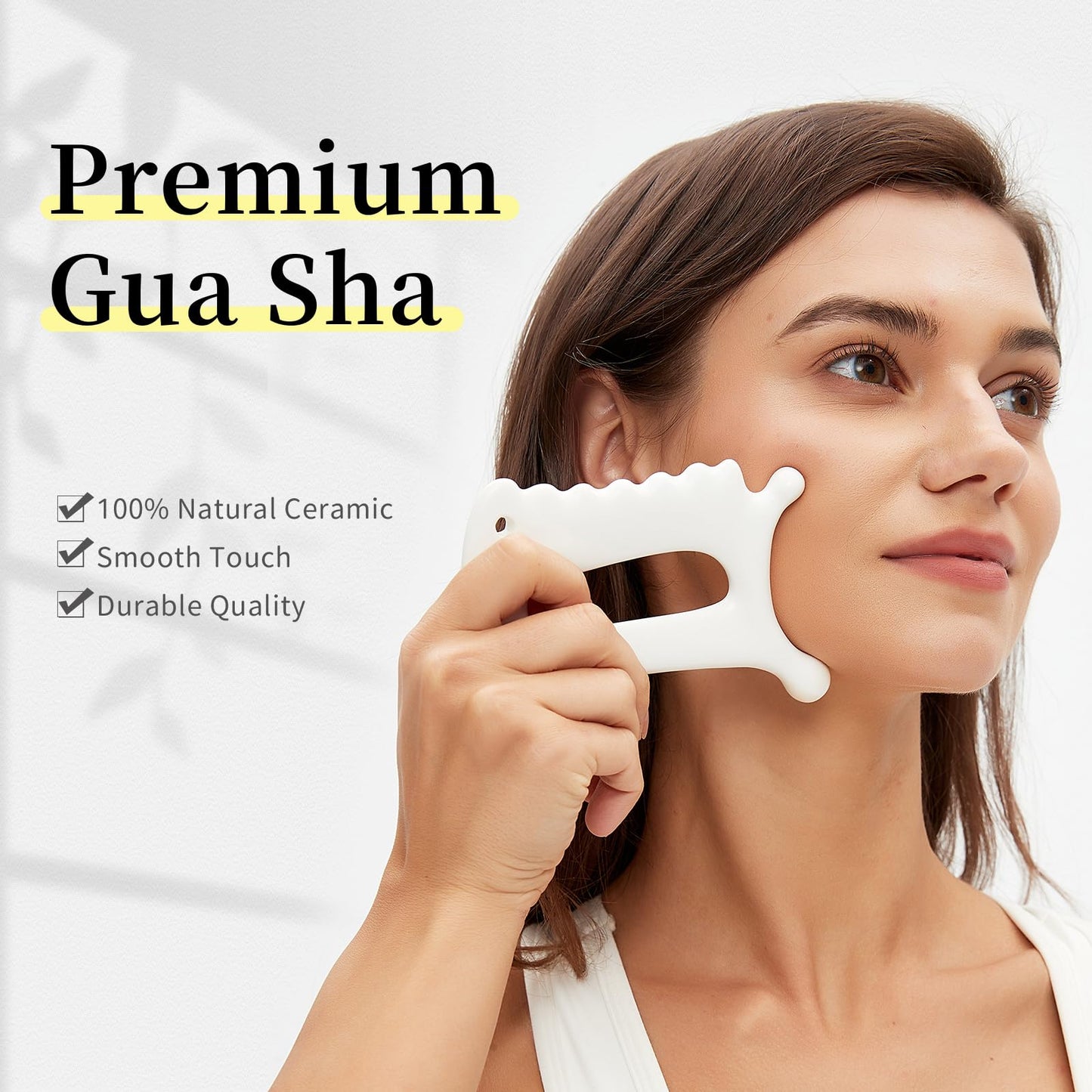 Advanced Ceramic Gua Sha Tool, Body gua sha tool for Women Men, Korean 괄사 Guasha Massage Tool for Fascia Massage and Cellulite；Lymphatic Drainage Tool, Face Sculpting Tool & Acupressure tool