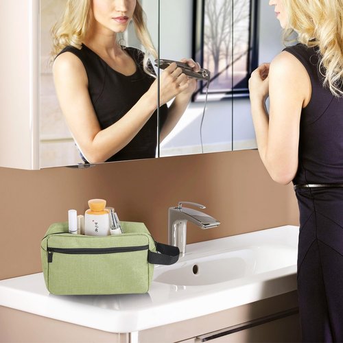 Icramsy Travel Toiletry bag Toiletry bag for women men Hanging toiletry bag Cosmetic bag Travel accessories for Women Men Girls (Grass green)