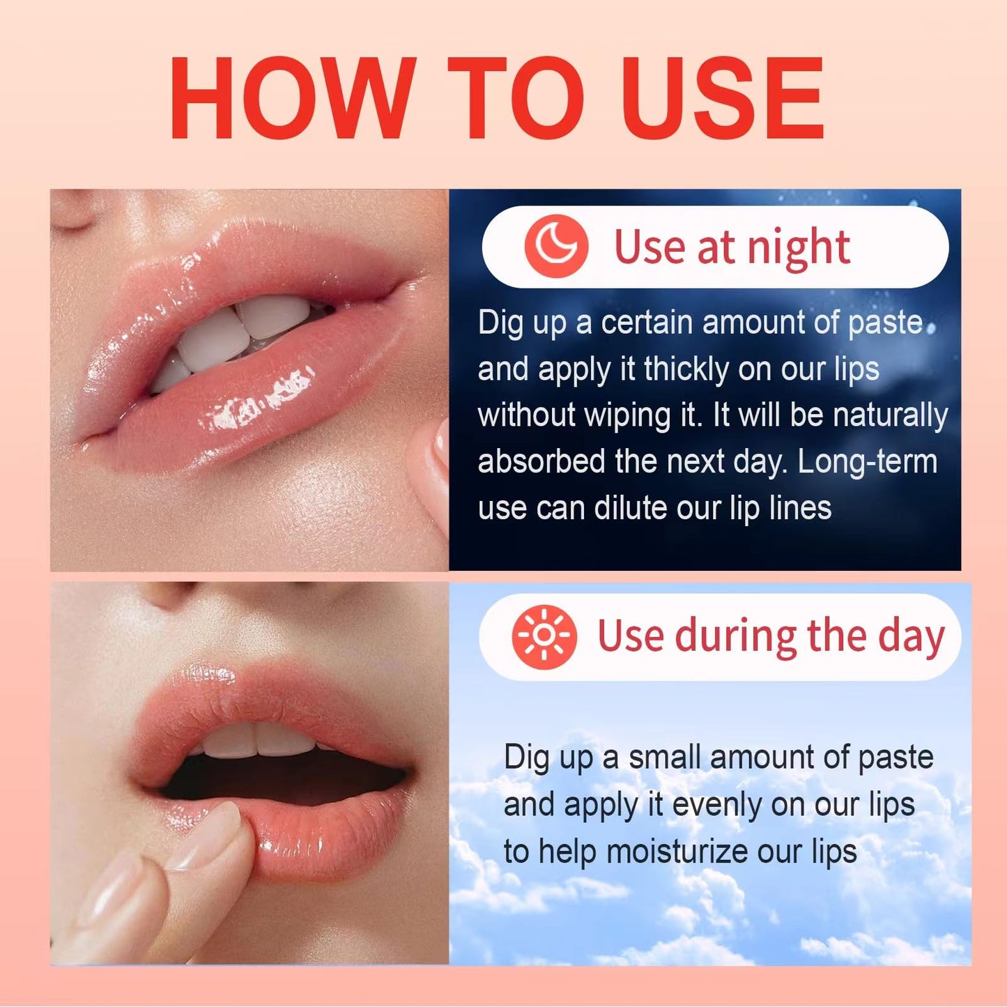 6 Pack Cute Lip Mask Sleeping Overnight for Dry Lips with Coconut Oil and Beeswax -Smoothing Hydrating Softening Plumoing Moisturizing with Small Lip Brush 6 Flavors Valentine's Gift for Women 0.18 Oz