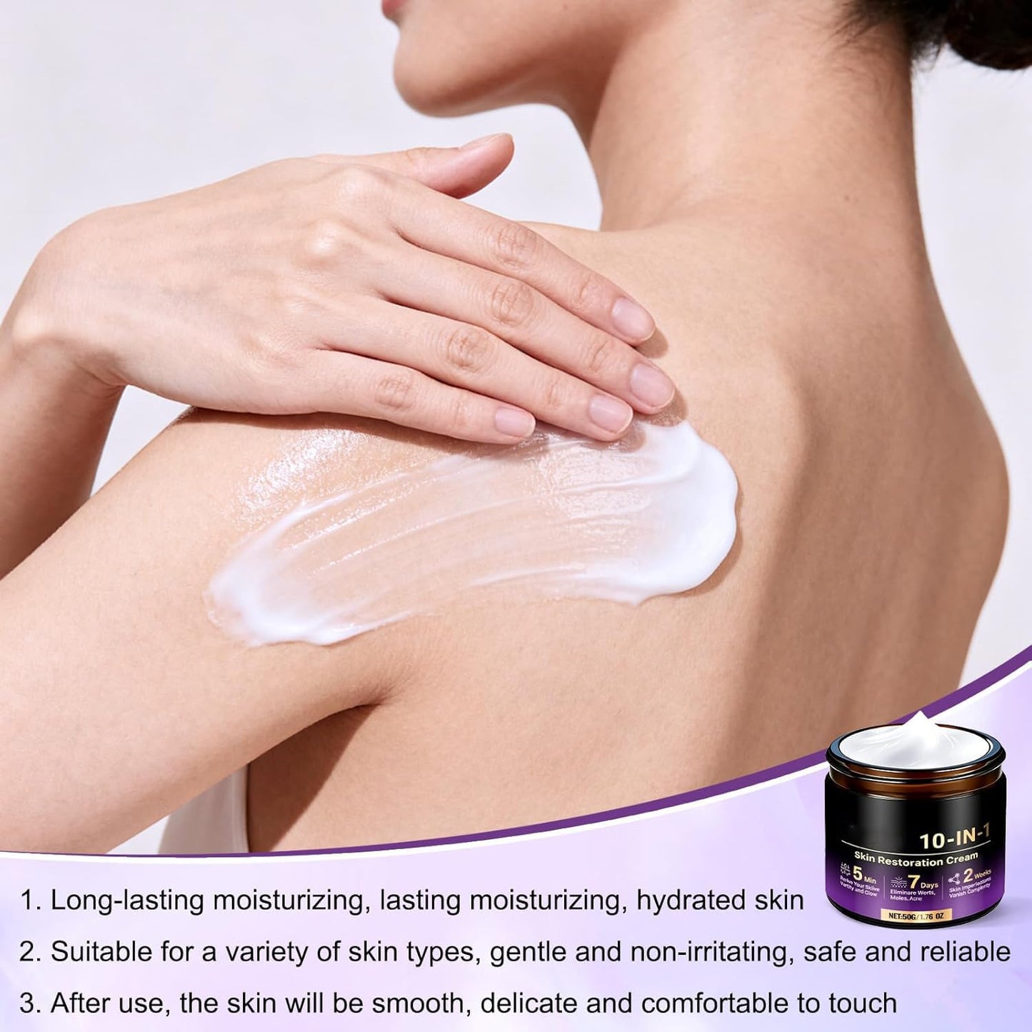 Biotin 10-in-1 Skin Restoration Cream, Deep Moisturizing, Natural Collagen Lifting Serum for All Skin Types, 2 Pack