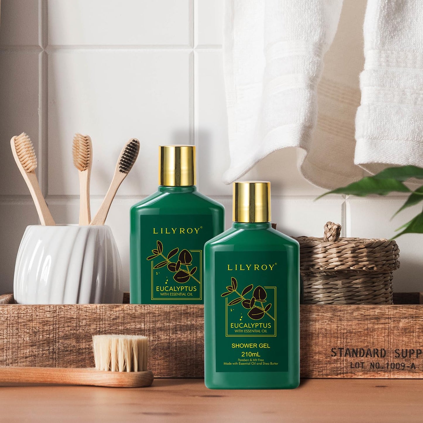 Eucalyptus Spa Bath Gift Set, 15Pcs Premium Spa Gift Baskets for Women & Men