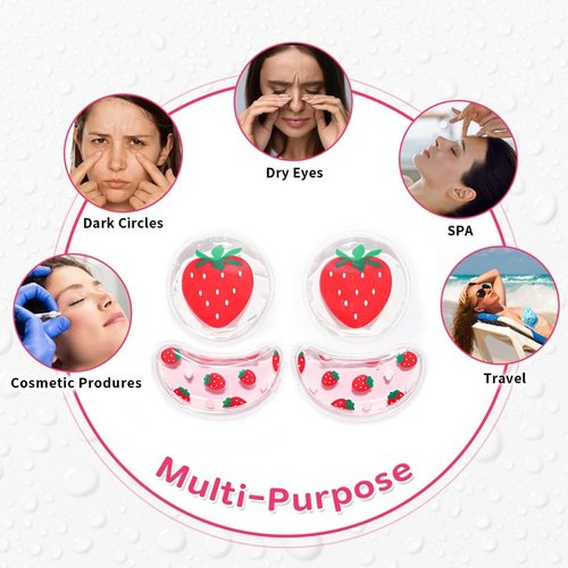 4PCS Gel Eye Ice Pack Set Reusable, Cold and Hot Compress for Eyes, Ice Pack for Eyes, Cooling Eye Pads for Eye Strain, Swelling, Redness, Dark Circles, Puffy Eyes, and Eye Recovery Surgery.