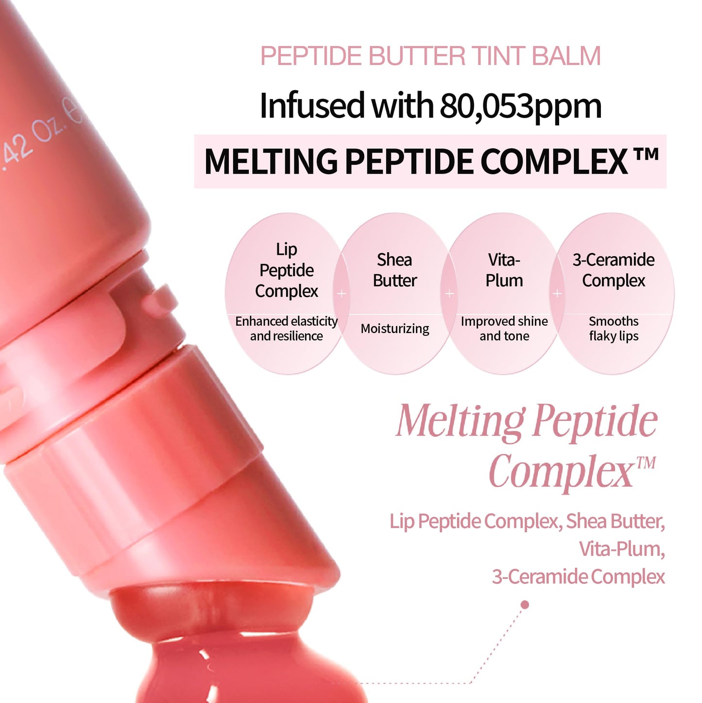 VIDIVICI Peptide Butter Tint Balm | 10 Color Variants, Korean Moisturizing Lip Tint with Melting Peptide Complex & Sheer Tinted Glow - 01 JUST VANILLA (12g, 0.42oz)