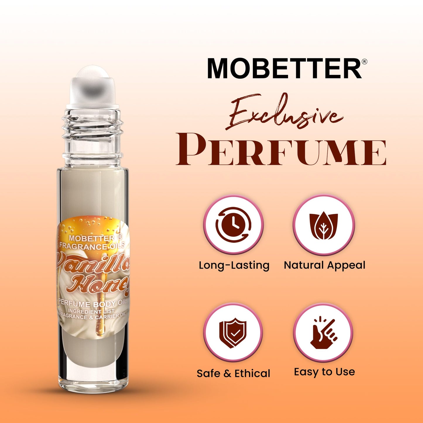 MOBETTER FRAGRANCE OILS Vanilla Honey Perfume Body Oil for Unisex