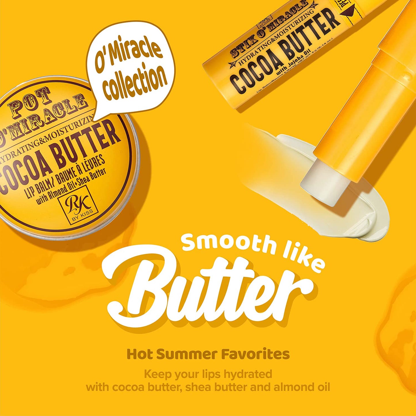 Ruby Kisses Pot O'Miracle Hydrating & Moisturizing Cocoa Butter Lip Balm with Almond Oil and Shea Butter- RB04D1 (1 PACK)