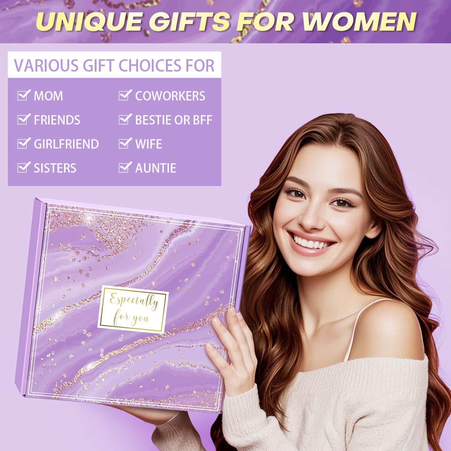 Wasocol Happy Birthday Gifts for Women Mom Grandma Wife Best Friend Sister Her, Unique Relaxing Self Care Package Spa Gift Baskets for Women