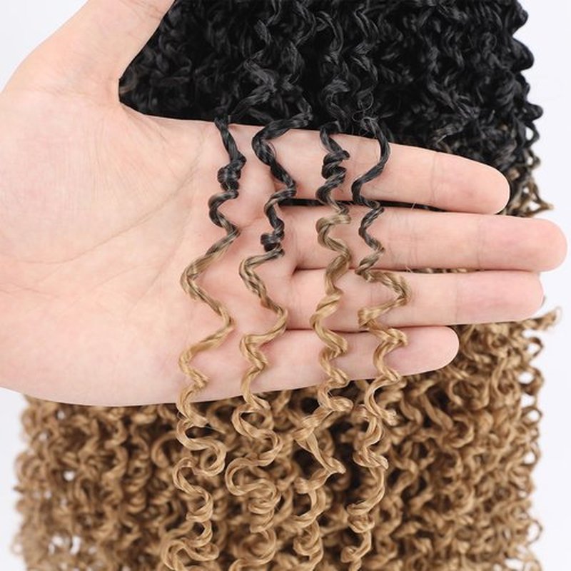 Fovbuty Pre-twisted Yanky Twists Crochet Braiding Hair 8inch Ombre Blonde Short Passion Twists Crochet Hair Pre-looped Curly Crochet Braids Hair Extensions for Butterfly Locs 1B/27#-9packs