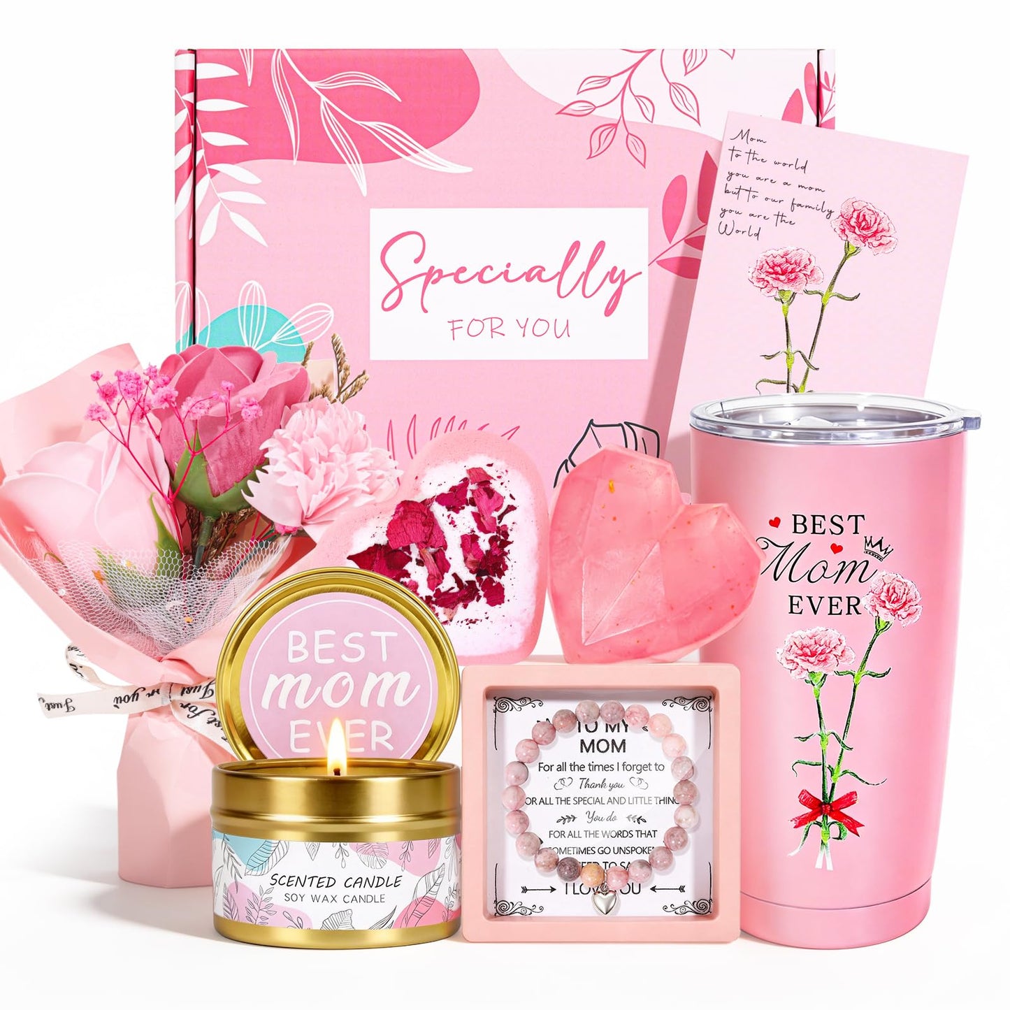 Gifts for Mom, Unique Birthday Mother's Day Thank You Gift for Women,Gift Basket Set for Mother from Daughter Son, Self Care Appreciation Mother Gift