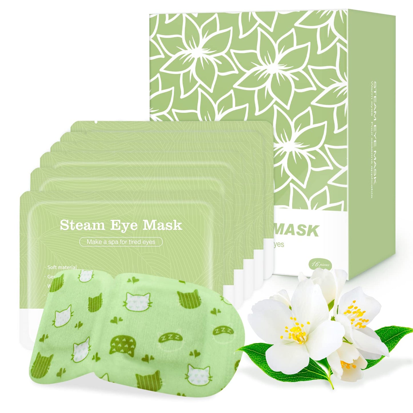 Jekeno Steam Eye Mask, 20 Packs Eye Masks for Dry Eyes, 40-60 Minutes Self Moist Warm Compress Heated Disposable Mask for Sleep, Spa Relaxing Trip Gifts, Travel Essentials for Women Men