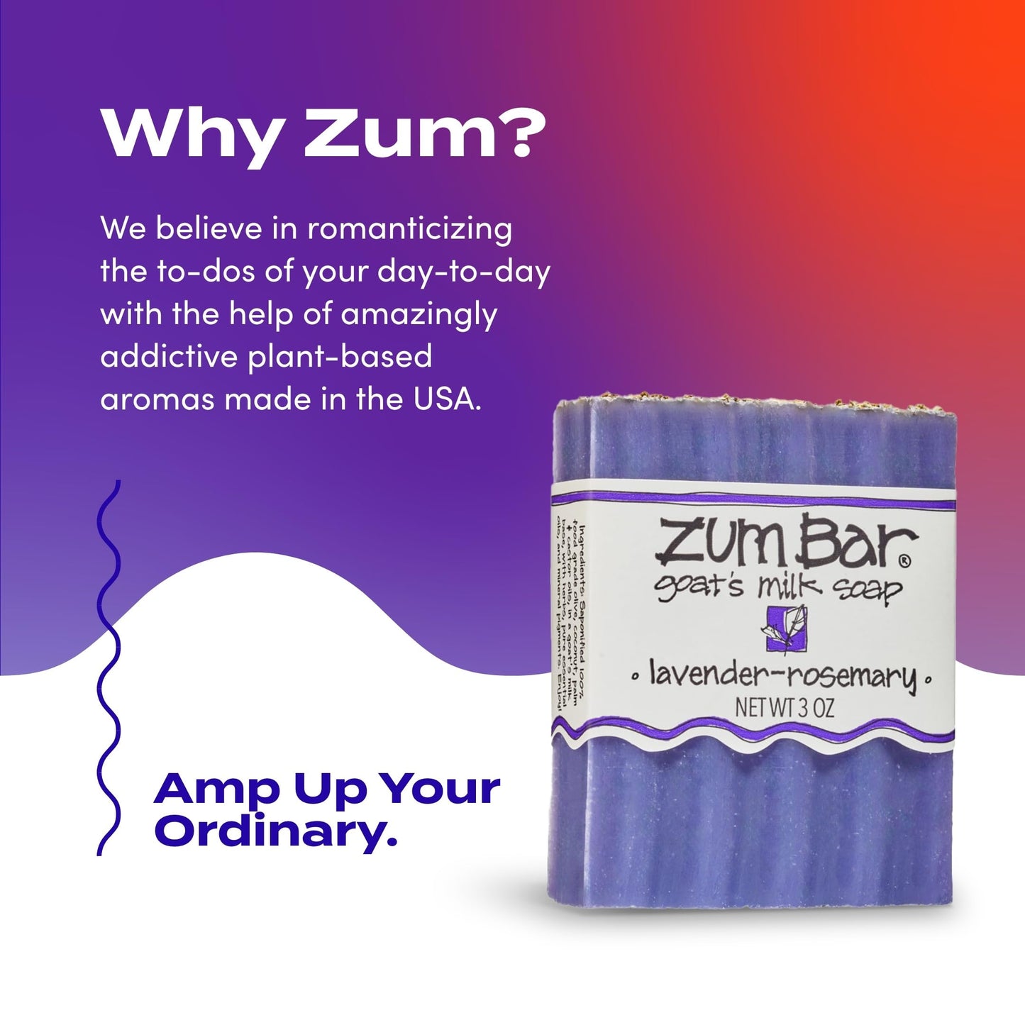 Indigo Wild Zum Goat's Milk Soap Bar - Bar Soap for Hands & Body Made with Essential Oils - 3 oz - Lavender-Rosemary (3 Pack)