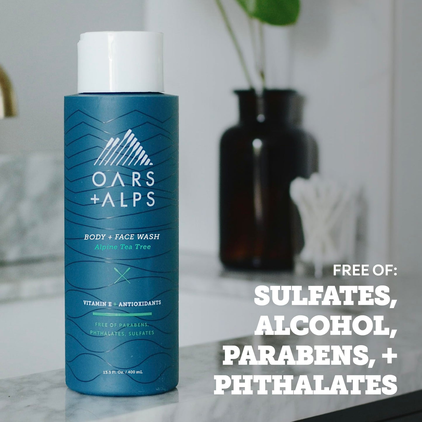 Oars + Alps Mens Body & Face Wash, Moisturizing Body Wash, 2pk, 13.5 Fl Oz