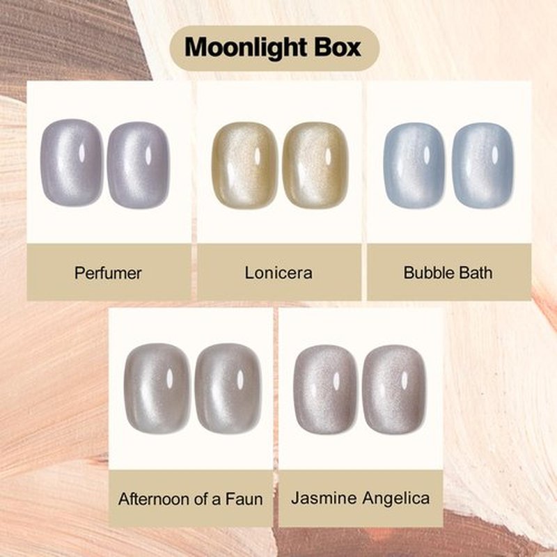 ADHERE 12 ml 5 Colors Cat Eye Gel Nail Polish Set with Magnet for Holographic Cat Eye, High Gloss Gel Polish for Nail Salon Gel Manicure and Nail Art DIY at Home