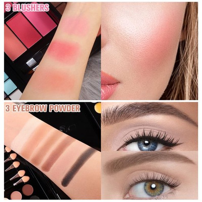 177 Colors Professional Makeup Kit for Women Girls Full Kit Gift Set with Mirror All in One Make up Palette Included Eyeshadow Powder Eye Shadow Gel Lip Gloss Concealer Eyebrow Powder Blush Brushes