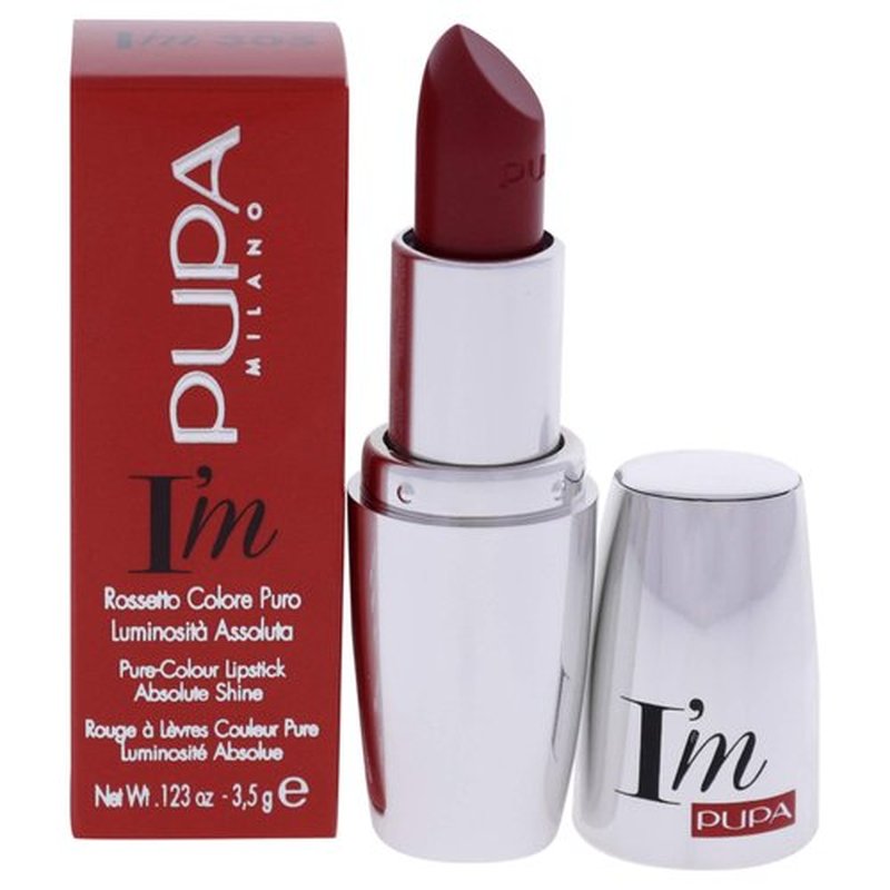 Pupa Milano I Am Pure-Colour Lipstick - Intense Color And Absolute Brightness - High Concentration Of Pigments - Lightweight And Flawless - Melts Perfectly On Lips - 305 Cherry - 0.123 OZ