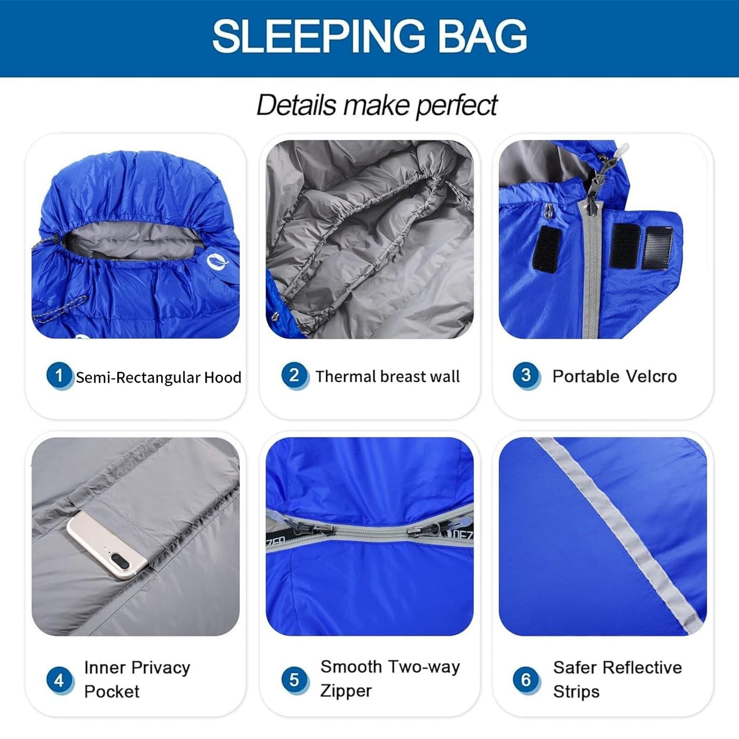 QEZER Down Sleeping Bag for Adults 600 Fill Power Cold Weather Ultralight Sleeping Bag with Pouch for Backpacking, Hiking, Camping