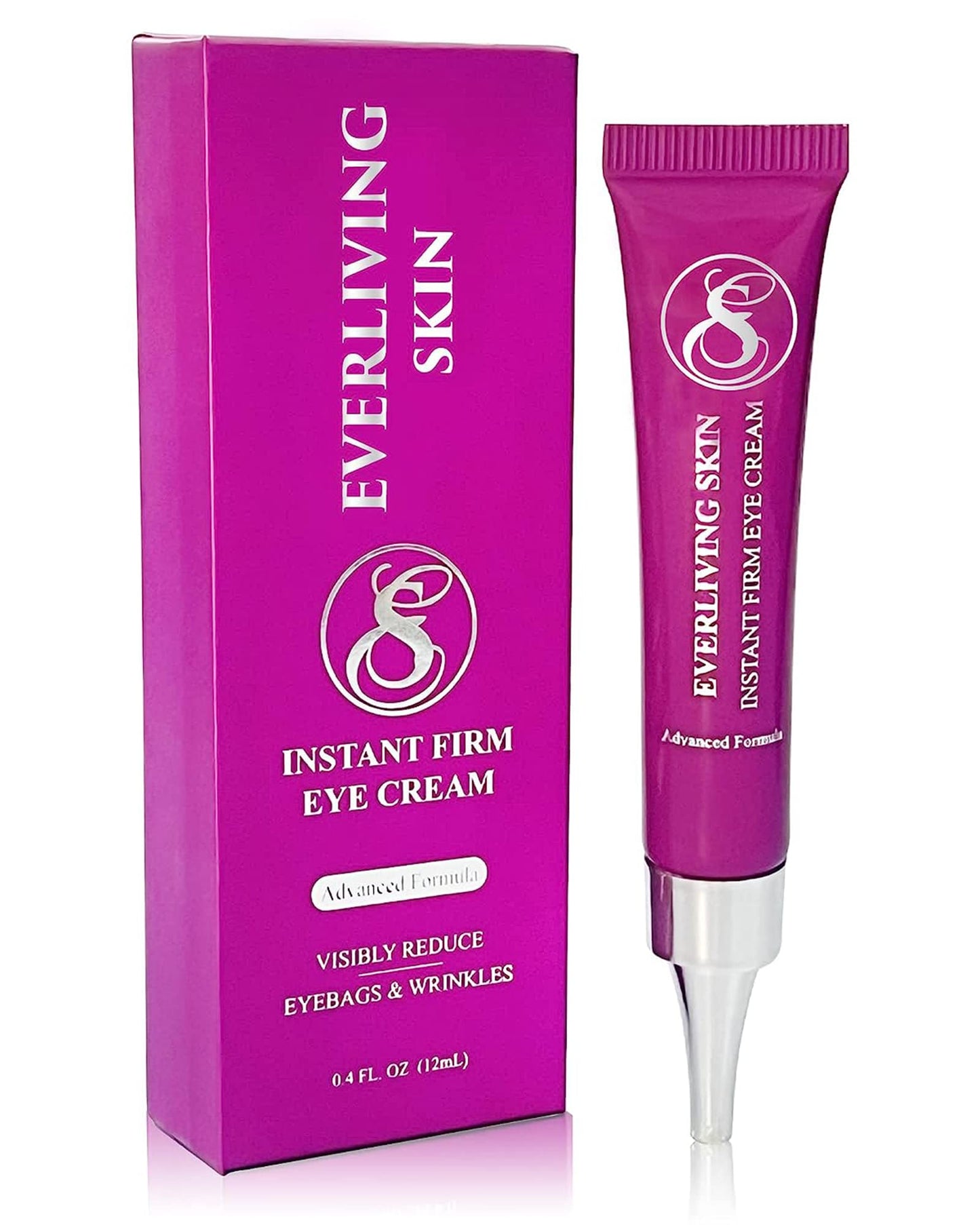Everliving Skin Instant Firming & Tightening Eye Cream (12 ml) – Temporarily Reduces Under-Eye Bags, Puffiness, Wrinkles & Fine Lines for a Youthful Appearance with Results Lasting 8 Hours