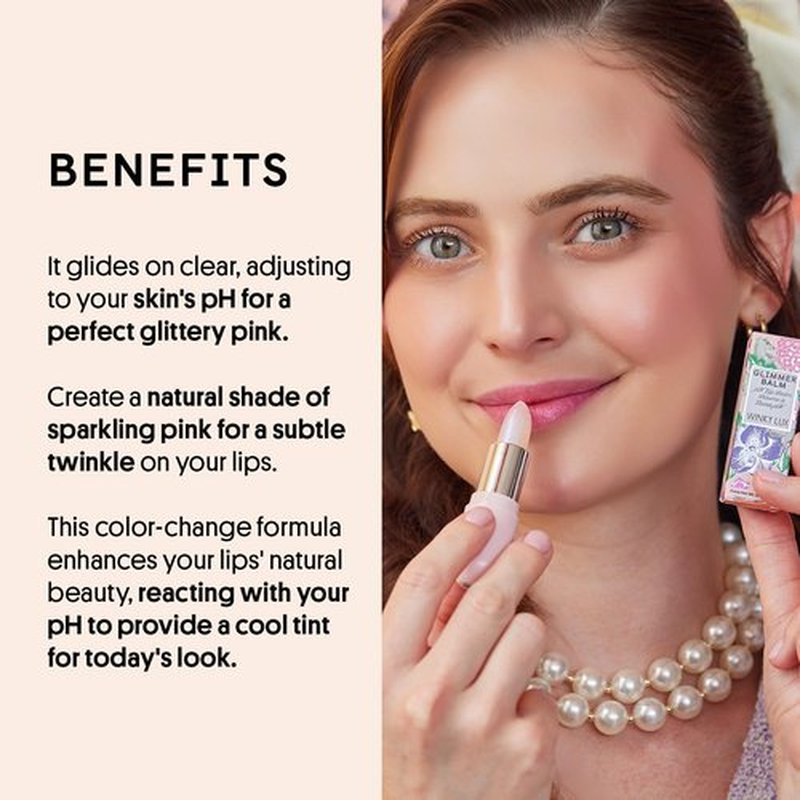 Winky Lux Glimmer Balm, pH Lip Balm, Color Changing Lipstick and Tinted Lip Balm, Vegan & Cruelty Free Lip Balm, Hydrate & Plump, Pink Shimmer Lipstick, Unicorn