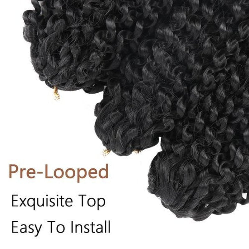 MODERN QUEEN 8 Inch Short Passion Twist Crochet Hair - 9 Bundles Marlybob Kinky Curly Crochet Hair for Black Women and Kids - Water Wave Crochet Braids