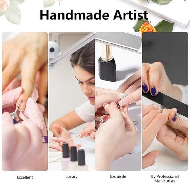 MNAFAYY 100% Handmade Nails Blue Sea Beach Medium Press On Nails 3D Gems Full Cover Luxury Gorgeous Reusable UV Finished Fake False Nails Acrylic Nail Kit With Box Gifts Women Mother's Day L