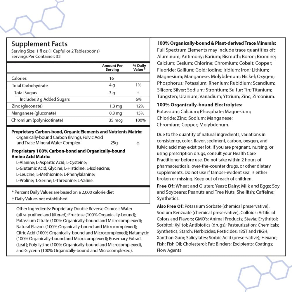 IntraMin Drucker Labs Organic Liquid Minerals Dietary Supplement for Men, Women, Kids, Immune Support, Muscle Support, Non GMO, Gluten Free, Vegan, Electrolytes (32 oz., Tropical Fruit)