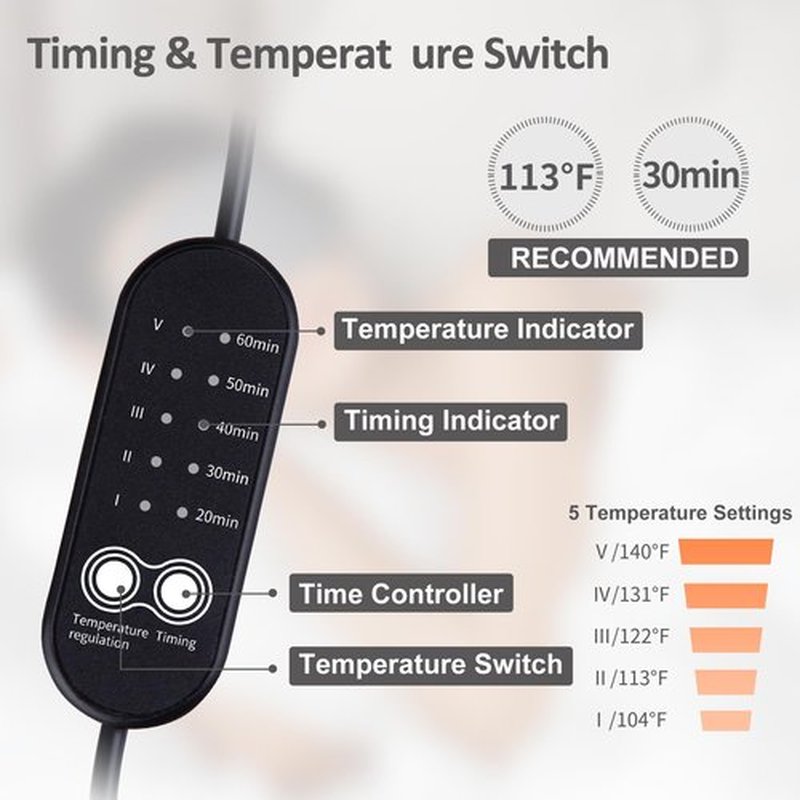 Heated Eye Mask for Dry Eyes, ingeware Eyes Heating Pad with Temperature Timer Control Warm Eyes Compress (Corded)