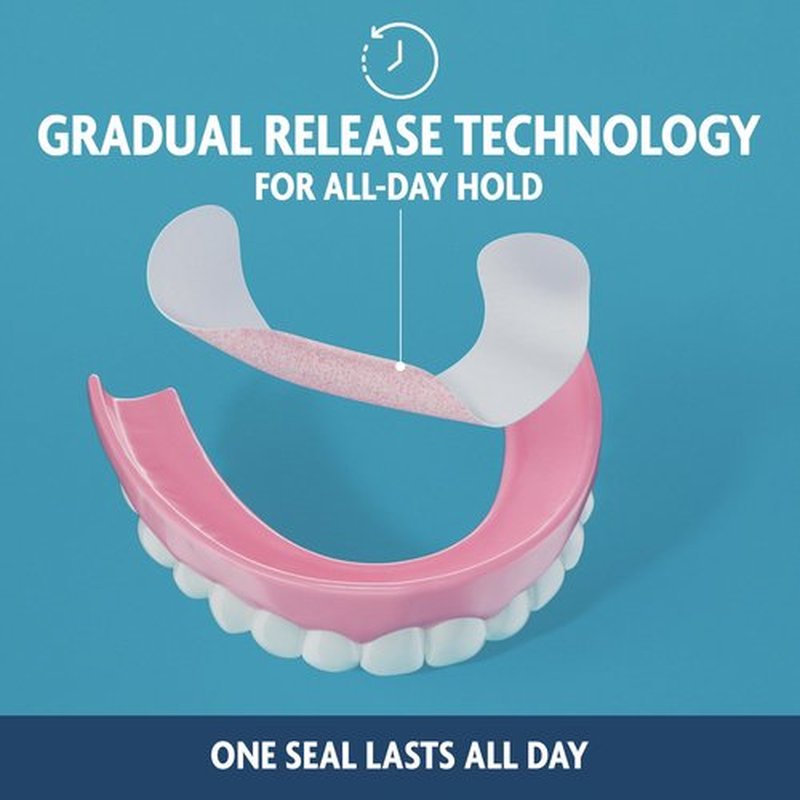 Sea Bond Secure Denture Adhesive Seals, Original Lowers, Zinc-Free, All-Day-Hold, Mess-Free, 30 Count (Pack of 4)
