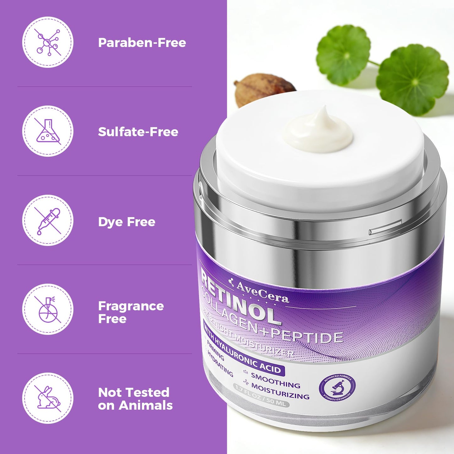 AveCera Peptide Retinol Collagen Neck Cream with Gua Sha Tool, Tightening Firming Anti-Aging Fine Line Day & Night Moisturizer for Women, Face, Jawline, Neck & Décolleté Women Men Skin Care, 1.7fl.oz