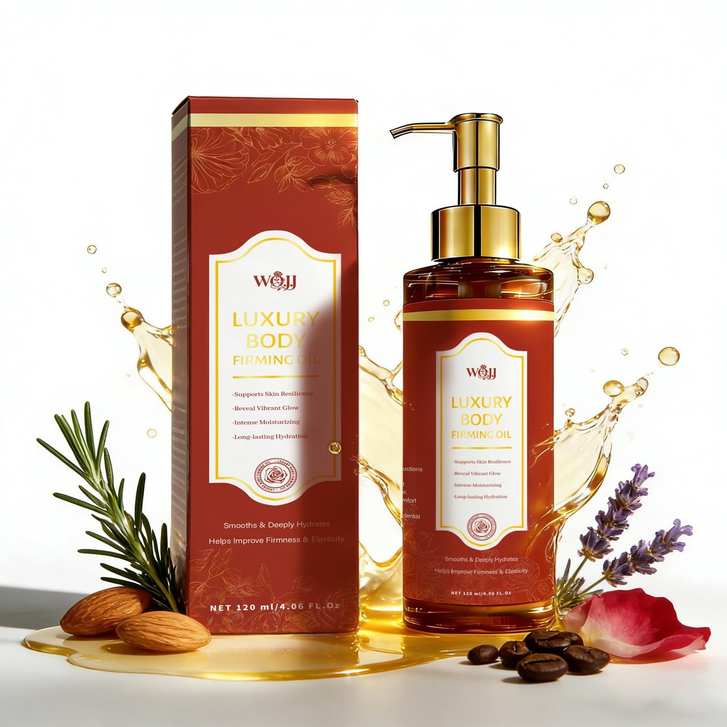 WOJJ Body Firming Oil - Hydrating Body Oil for Skin Texture & Feel - 120ml / 4 Fl Oz (1)