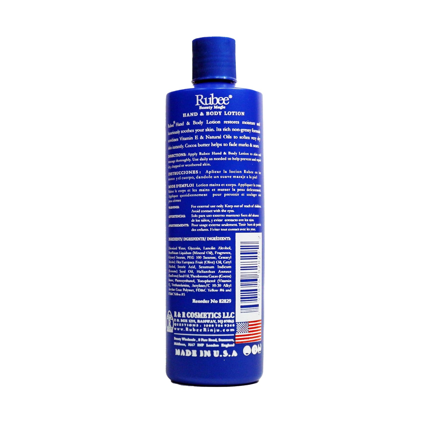 RUBEE Body & Hand Lotion - Pack of 2 Non-Greasy Lotion for Women & Men - 16 oz Cacao Butter Lotion for Extremely Dry Skin - Vitamin E Moisturizer