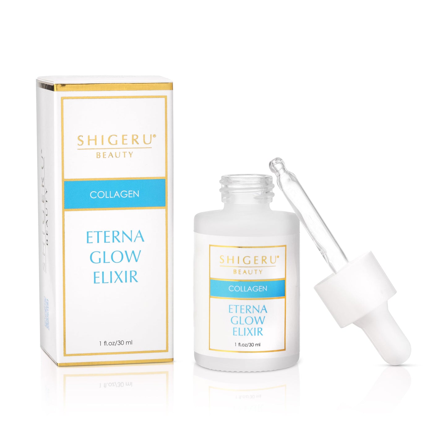Shigeru Beauty Collagen Elixir with Vitamin C, Hyaluronic Acid, Retinol, Anti-Aging Serum, Brightening, Hydrating, Face, Lightweight