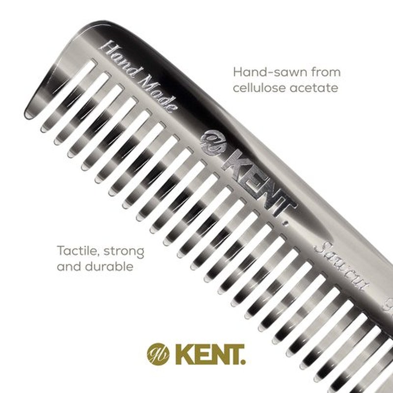 Kent 93TG Mini Beard Comb for Men, Wide Tooth Men's Comb, Mustache Comb and Beard Combs for Facial Hair, Small Pocket Sized Travel Comb, Mini Comb Detangle Comb for Beard Detangling Comb