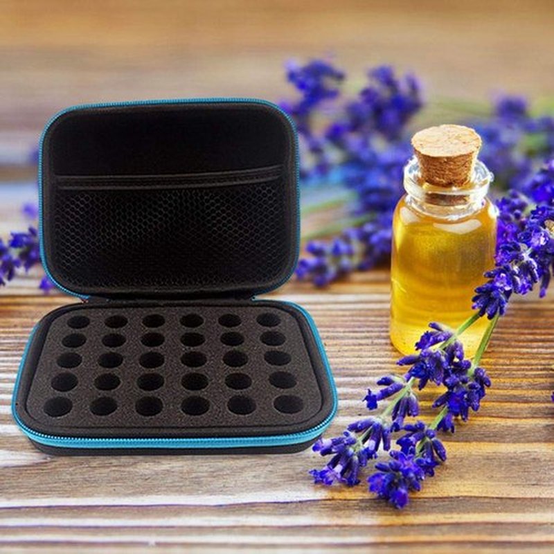 DHXYZZB myonly Essential Oils Carrying Case Holds 30 Grids for 1-3ML Roller Bottles Storage Organizer Bag Hard Shell for Home, Travel, and Presentations(Rose red)