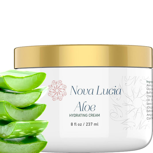 Aloe Vera Cream - Soothing Moisturizer for Dry & Sensitive Skin | Hydrating, Non-Greasy Face & Body Cream