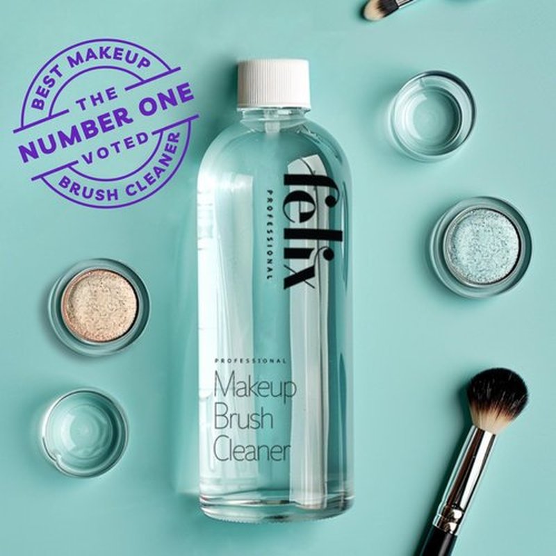 Felix Professional Makeup Brush Cleaner - Deep clean Rinse Free Quick Dry - Ideal for Cleaning and Odorizing Natural and Synthetic Make-up Brushes (32 Fl oz)
