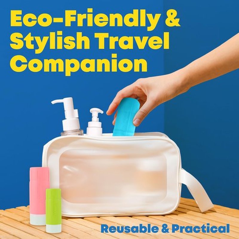 Brandly Goods Multi-Size Silicone Bottle Covers for Travel – Leak-Proof Stretchable Sleeves & Safety Clip Locks, Silicone Covers for Travel Toiletries, Bottle Covers for Traveling Essentials