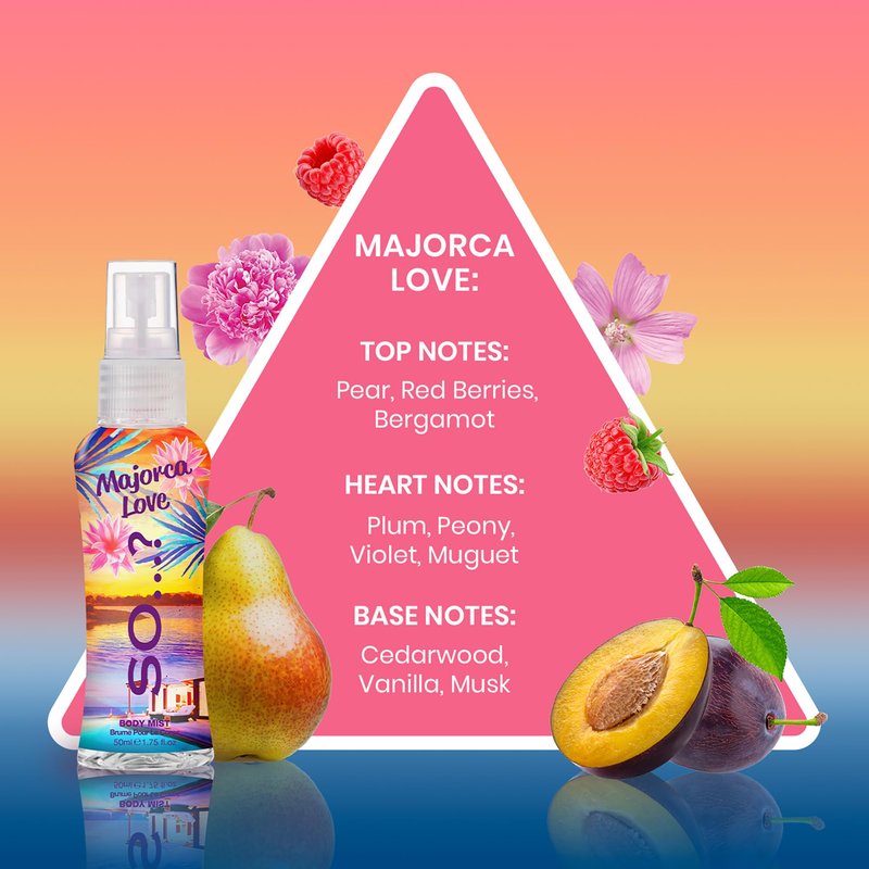 So...? Escapes Body Mist Set - Perfumes for Women - Everyday Body Spray for Women - Vegan, Cruelty Free Fragrances - Travel Size Gift Set - 4 pcs