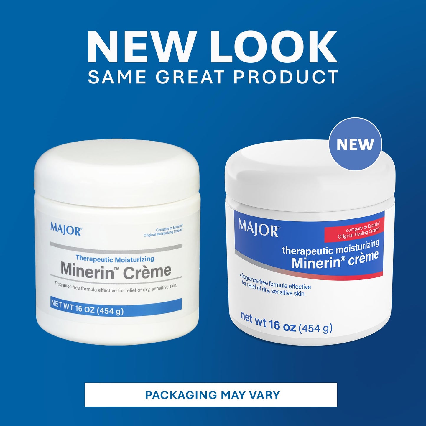 MAJOR Therapeutic Moisturizing Minerin Créme - Body Cream Moisturizer for Dry Skin - Fragrance-Free - 16 Oz.