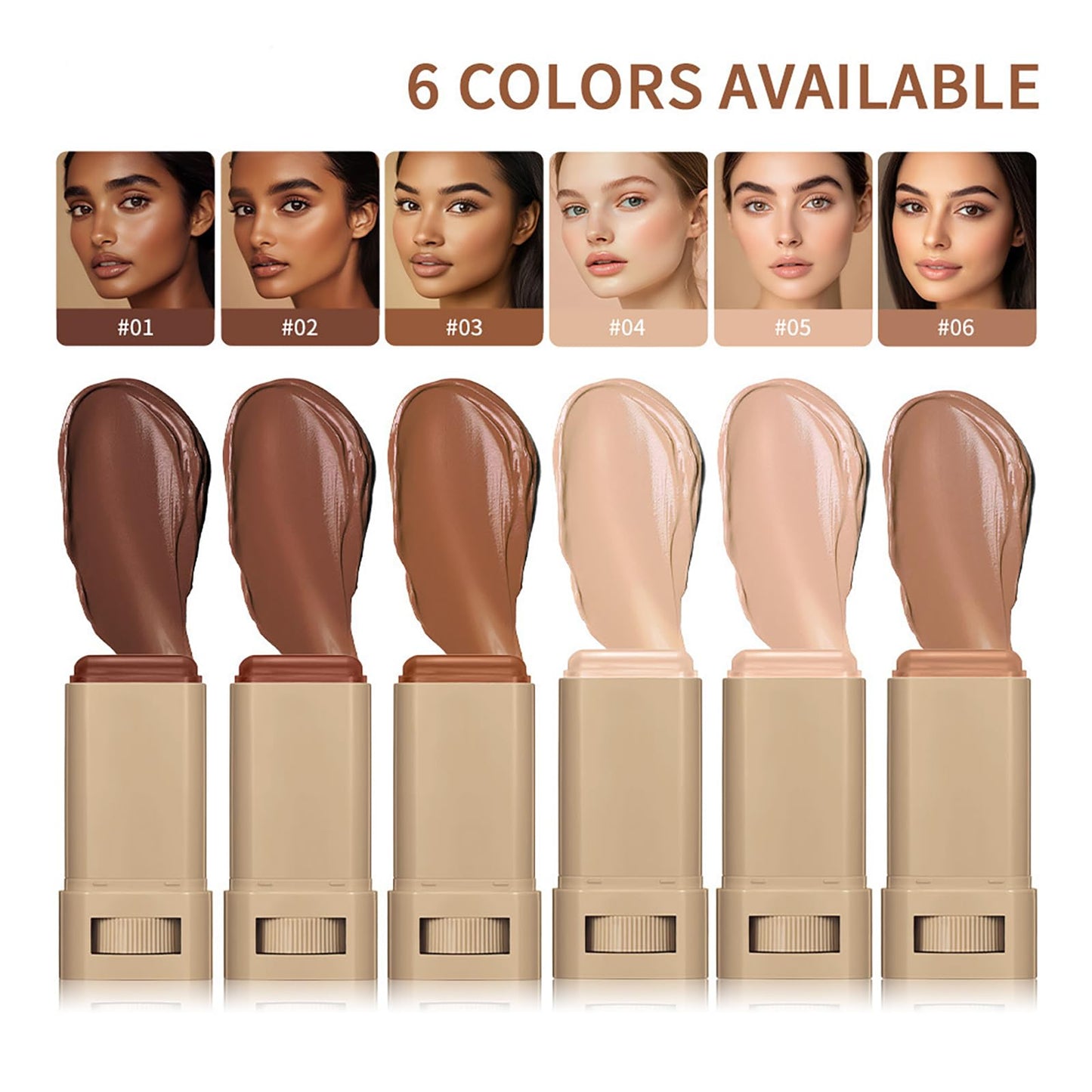 Skween Skin Tint for Black Women, Skween Beauty Balm Serum Boosted Hydration Skin Tint, Solid Tinted Serum Foundation Face Stick, Longwear Contour Stick, Natural Finish (1#)